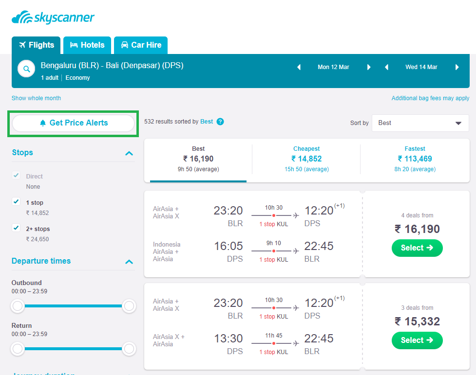 Price Alert Tool: Get flight rate alerts as and when